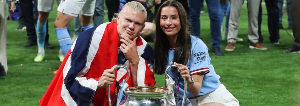 Erling Haaland e Isabel Haugseng Johansen hero